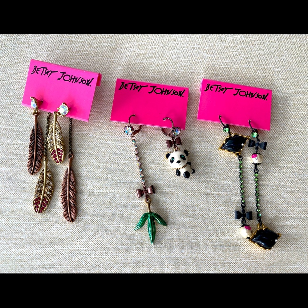 Vintage Betsey Johnson Earring Trio